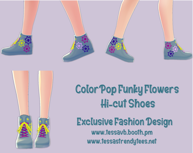 ColorPop Collection - Funky Flowers hi-cut shoes