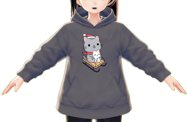Kawaii Cat Riding Sled VARIATIONS vroid textures