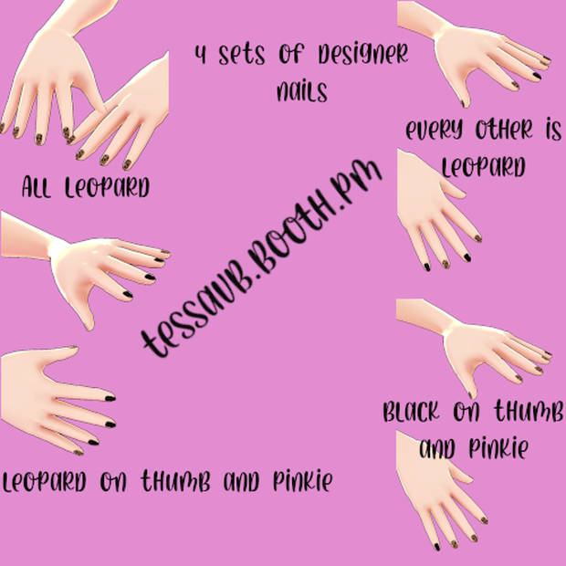 Leopard print Nail Designs VROID body texture