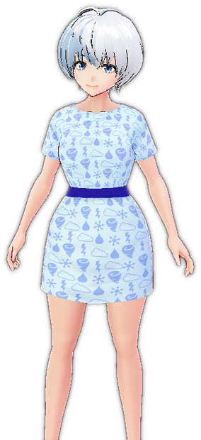 Weather Pattern Belted Dress with nails & eyeline VROID textures