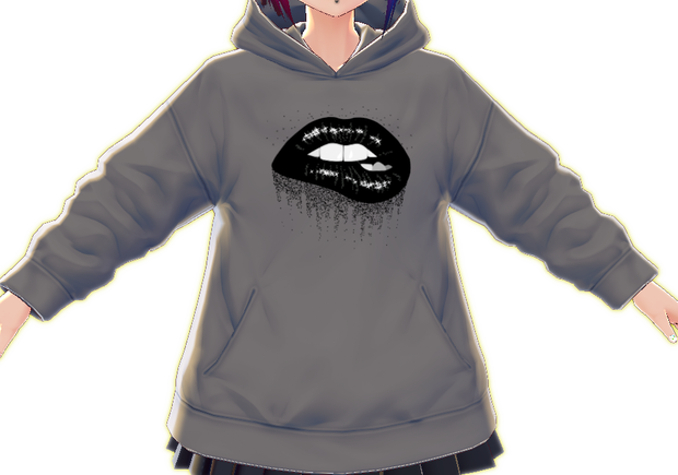 Black Drip Lips 3 piece VROID textures