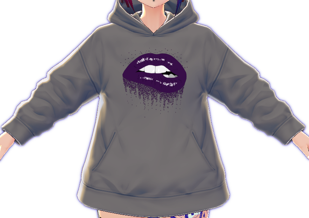 Dark Purple Biting Lips 3 piece VROID textures