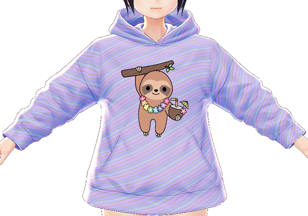 Kawaii Sloth Aloha! 3 piece VROID textures 