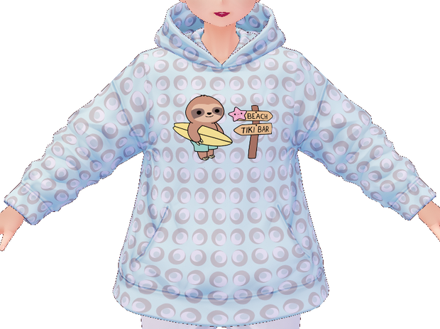 Kawaii Sloth Surfboard 3 piece VROID textures