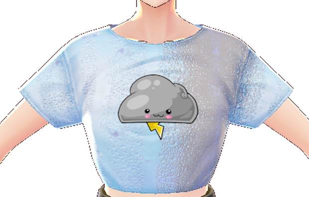 Kawaii Stormy Cloud 3 piece VROID textures