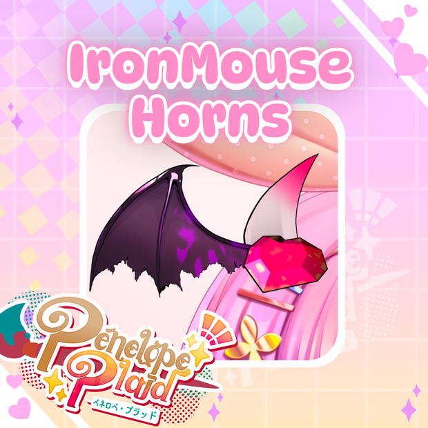 IronMouse Inspired Horns | Live2D Vtuber Asset アイアンマウスにインスパイアされた角 | Live2D VTuberアセット