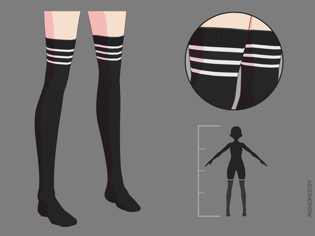 Thigh High Socks Texture for Vroid Studio