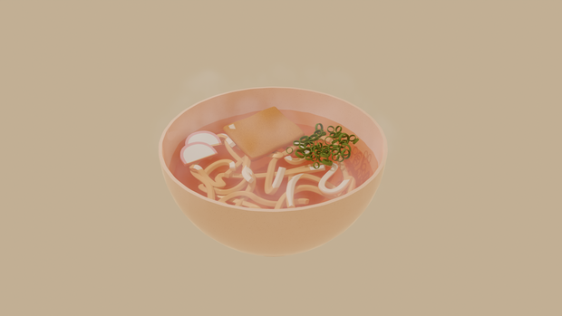 [無料DL可]　うどん　[Blender]