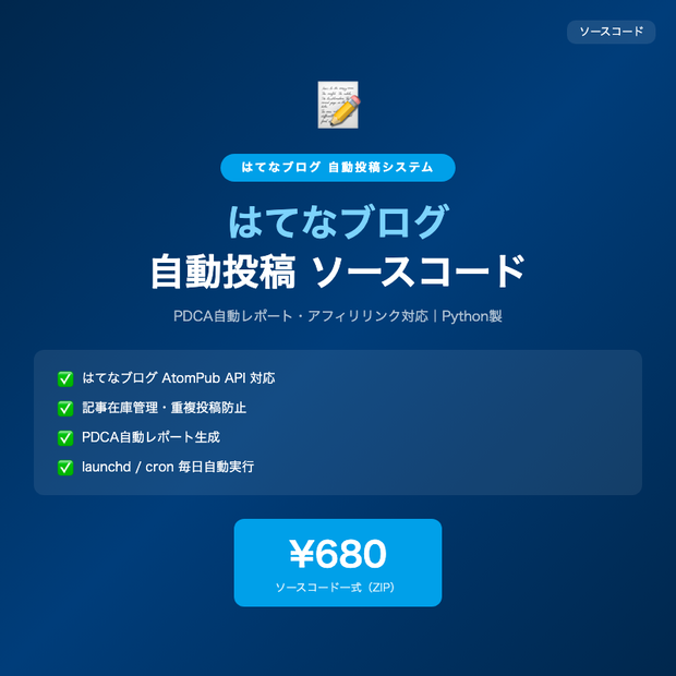 はてなブログ自動投稿システム ソースコード