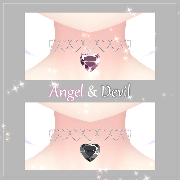 [Phys Bone] Devil & Angel Heart Choker