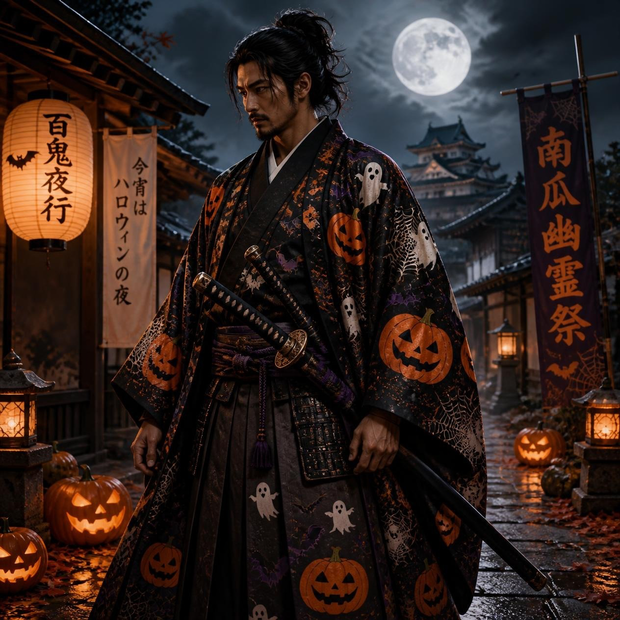 ハロウィンと侍