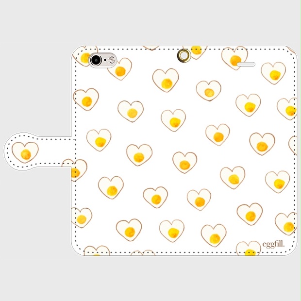 Iphone6 6s ハート目玉焼きスマホケース ホワイト Eggfill Booth