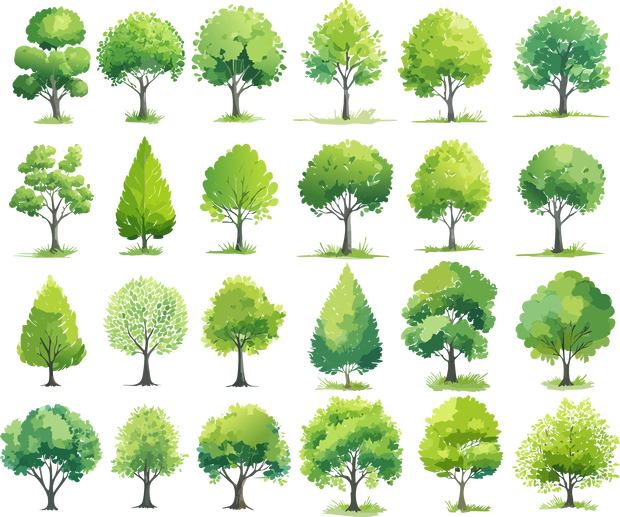イラレの可愛い植栽の添景