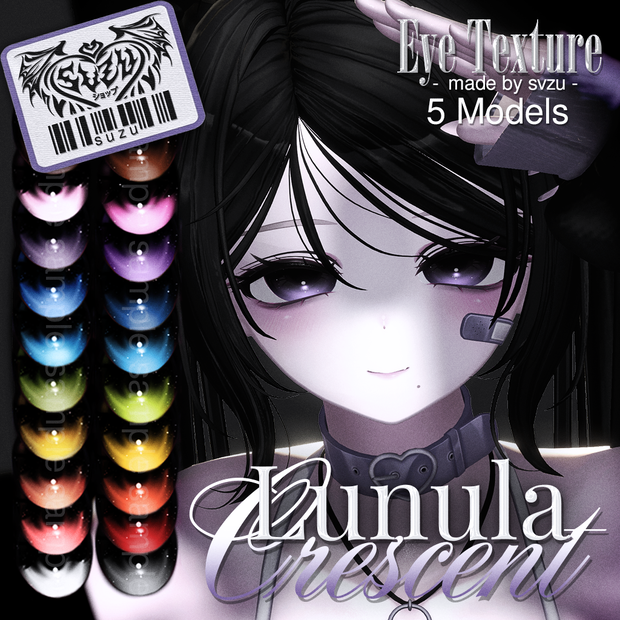 【5アバター対応】 Lunula Crescent Eye texture ⭑⏾ ⋆.
