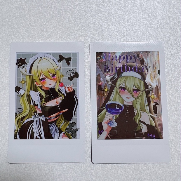 直筆サイン入りチェキ2枚セット(誕生日とメイドジャージ) - 聖メイデン