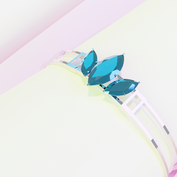 指輪 エメラルドジェムリング  ローポリ .blend .fbx VRchat ３Ⅾモデル  No.003