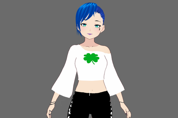 Luck Shirt Vroid, Four Leaf Clover