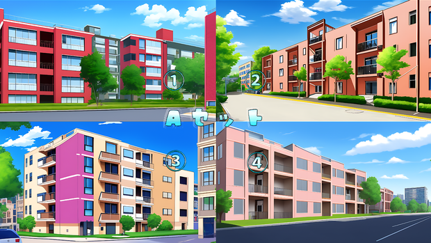 背景素材セット※AI生成　-マンション-