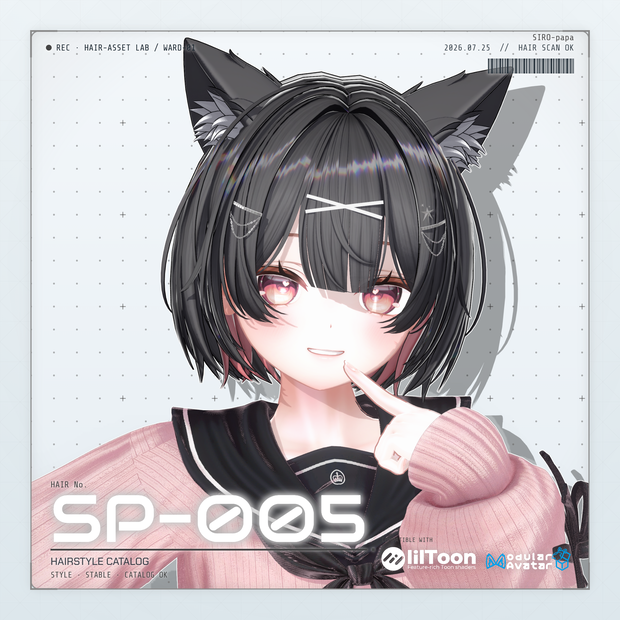 【13 avatars】【VRC Hair】SP-005 レイヤーショートボブヘア