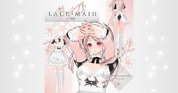 [VRoid・Xwear]LaceMaidさくらメイド服&水着-MIK-
