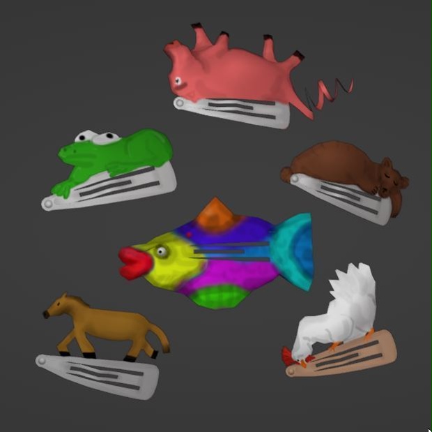 Barrette Hair Pin Animals