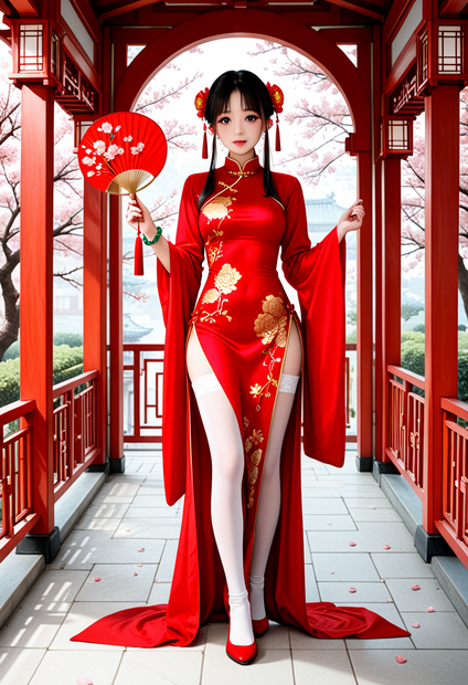チャイナ服 × 中国の四季イメージ Stable Diffusion プロンプト集（50本）