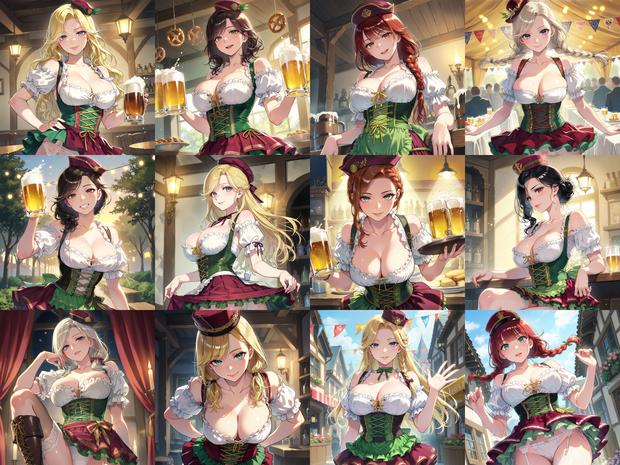 Anima Base向け ディアンドル風衣装プロンプト集100｜ビアメイド