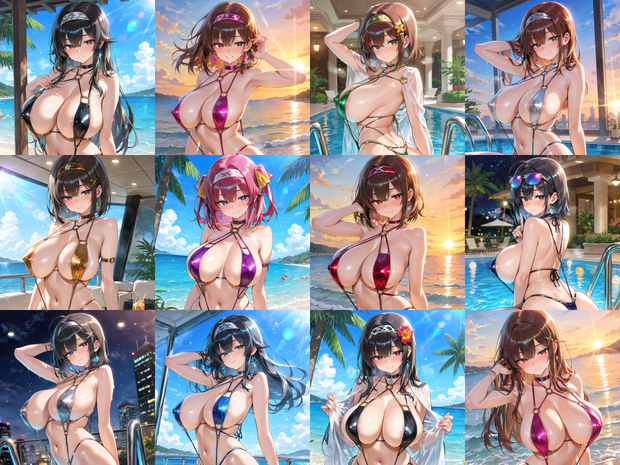 【Anima Base向け】極小水着・スリングショット・マイクロビキニ特化 イラストプロンプト集　220種類