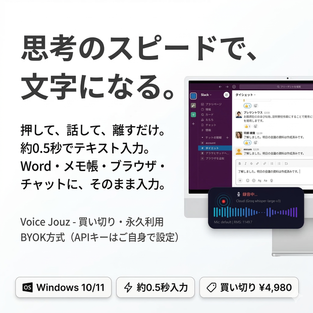 【高速音声入力ソフト】Voice Jouz - ボイスジョーズ