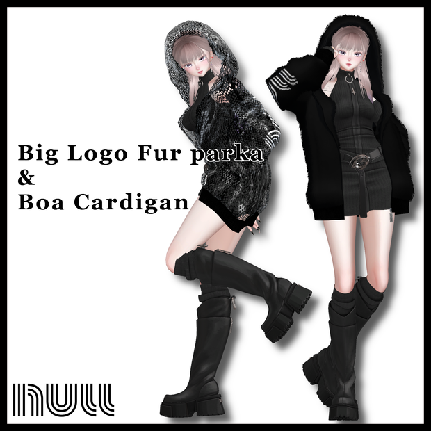 14アバター対応　Big Logo Fur parka & Boa Cardigan【MA対応】