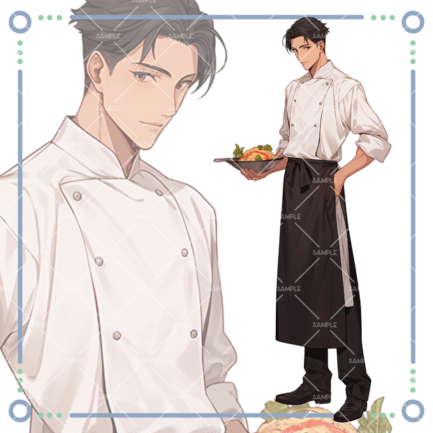 《No.66》立ち絵素材_シェフ_ウェイター_男性