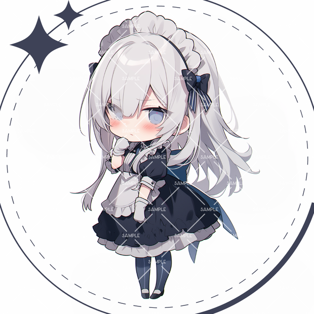 《No.81》立ち絵素材_メイド服_女の子_ちびキャラ