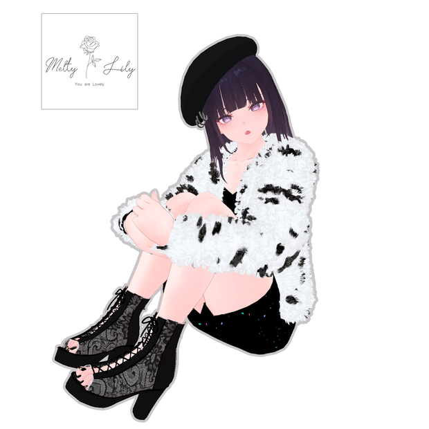【くろなつ】Open toe boots & Footnail Set