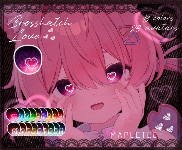 [KUMALY + MAYO ADDITION] 【27 アバター対応】 Crosshatch Love 【19 Colors】