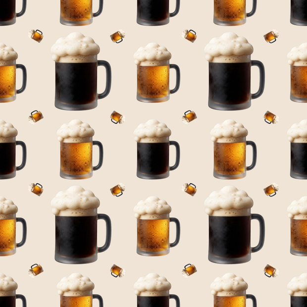 お酒とドリンクのシームレス背景パターン 5種セット（ビール・ワイン・カクテル）