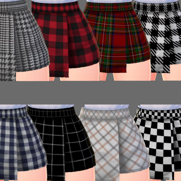 plaid skirt vroid