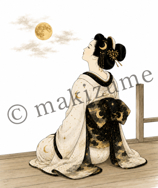 月下美人 〜浮世絵〜　コラージュ素材