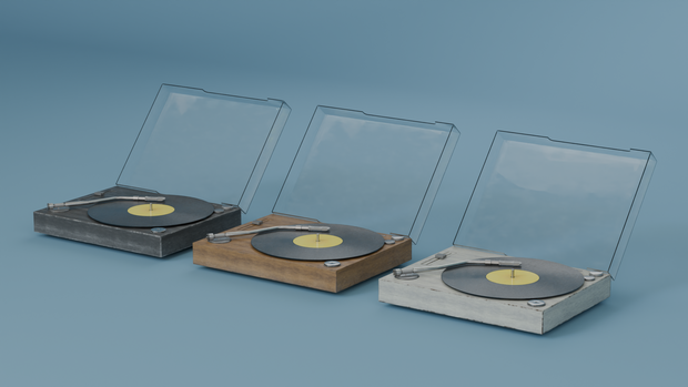 【3Dモデル】レコードプレーヤー 3カラー Blender4.2