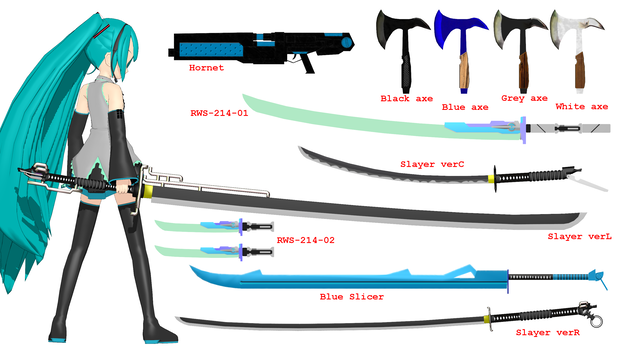 近接武器詰め合わせ【MMDアクセサリ配布】