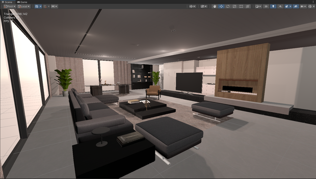商用利用可・二次販売可 VRChat モダンダークリビング 全家具・ソースファイル付き