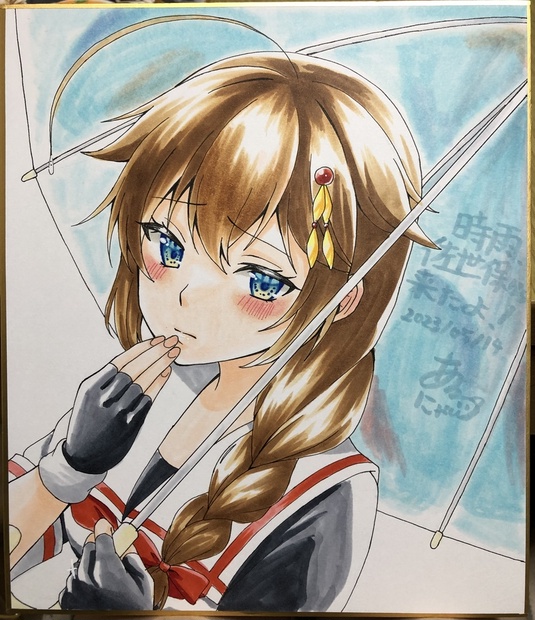 コミケ 同人祭 あろにゃん/りんご飴屋 直筆 手描きイラスト