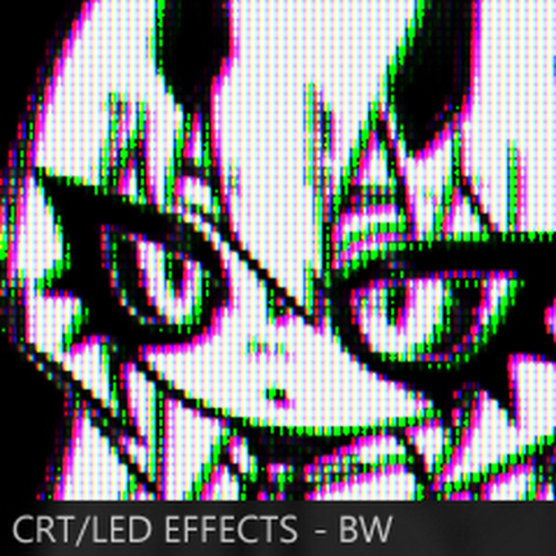 CRT / LED エフェクト - 白黒版