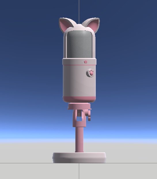 【VRChat World向け】猫耳デスクマイク 3Dモデル