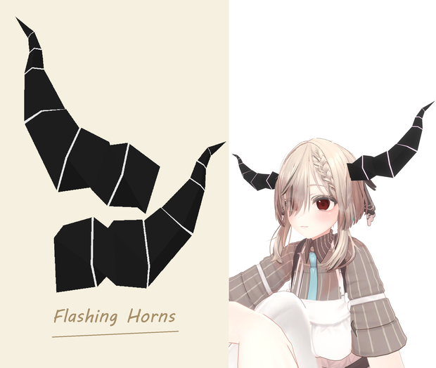 【VRChat想定】関節が点滅するツノ/ Flashing Horns 【アクセサリー】