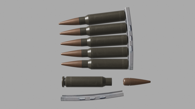 ドイツ軍　7.92mmモーゼル弾　クリップ付き