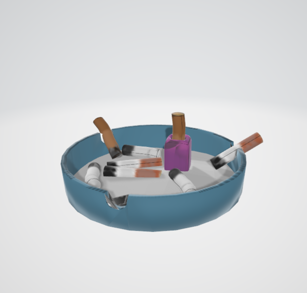 FREE! 3D 汚い灰皿　dirty ashtray