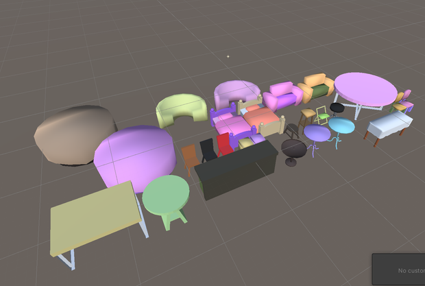 3D! Low Poly テーブルとイス　table and chair(27items)