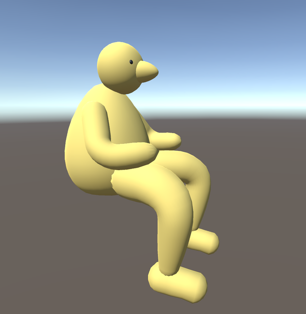 3D 座る人