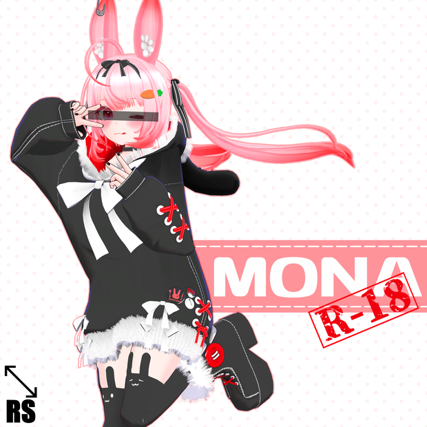 同人ゲーム向け3Dモデル【もな-mona-R18】