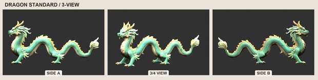 【3Dモデル】東洋龍 DRAGON STANDARD｜5000ポリゴン・リグ付き・OBJ/FBX